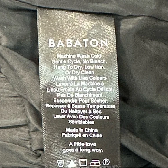 ARITZIA Babaton Black Flutter Jumpsuit Sz 8 Self Tie Belt Resort Party Pretty - Picture 12 of 16